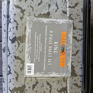 Halloween bats witches KING size sheet set